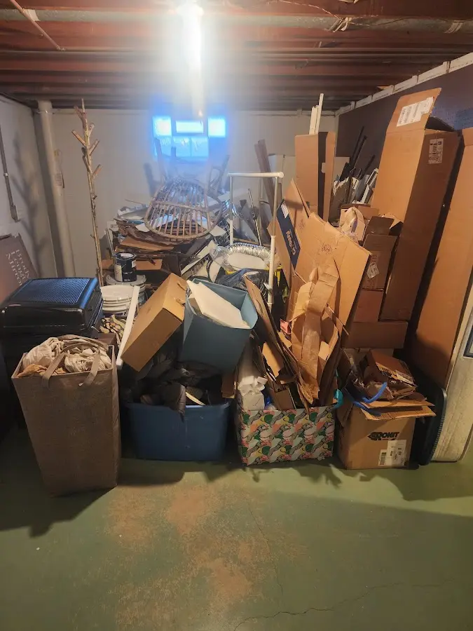 Roll-off dumpster container at job site for 20 Yard Dumpster Rental in Corning